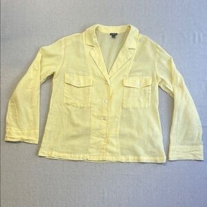 J.Crew Yellow Linen Button Up Shirt Women’s Size 4 Lightweight Top